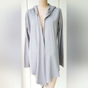 ALTERNATIVE Gray Open Cardigan Hooded Top Size M/L